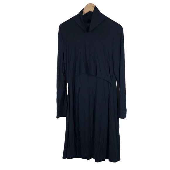 Seraphine Black Layered Maternity Nursing Long Sleeve Dress Size 10 - Picture 1 of 7